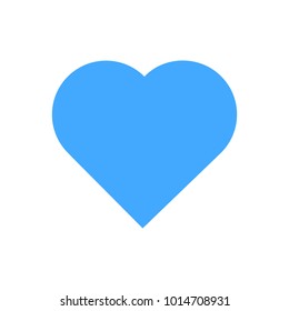 Heart icon in flat style. Blue heart isolated on white background. Vector illustration.