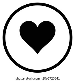 icono del corazón. Estilo plano Forma de círculo aislada en fondo blanco. Ilustración del vector