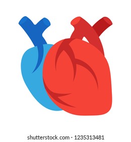 heart icon in flat style isolated vector illustration on white transparent background