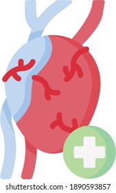 icono de corazón en ilustración vectorial aislada de estilo plano
