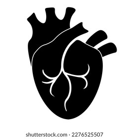 Heart icon in flat style isolated illustration on white transparent background