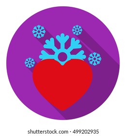 Heart icon in flat style isolated on white background. Romantic symbol stock vector illustration.