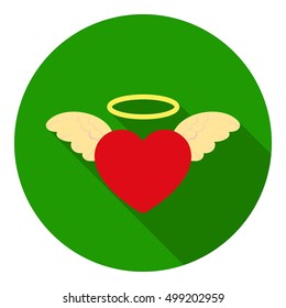 Heart icon in flat style isolated on white background. Romantic symbol stock vector illustration.