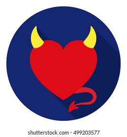 Heart icon in flat style isolated on white background. Romantic symbol stock vector illustration.