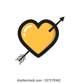 Heart icon in a flat style on white background