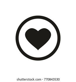 Heart icon in flat style on white background vector illustration