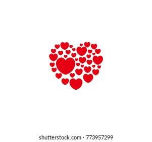 Heart icon. flat style red heart design. lovers symbol