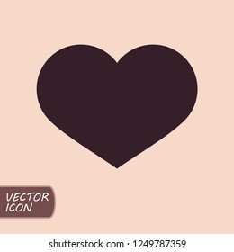 Heart icon in flat style. Vector illustration.