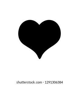Heart Icon In Flat Style Vector For Apps, UI, Websites. Black Love Icon Vector Illustration.