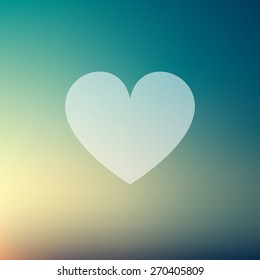 Heart icon in flat style for web and mobile, modern minimalistic flat design. Vector white icon on gradient mesh background