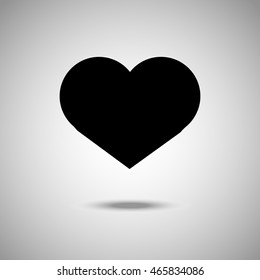 Heart icon. Flat style.Grey background. Vector illustration.