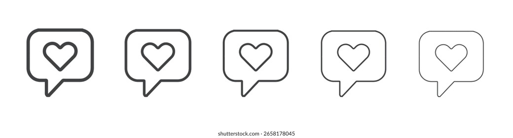 heart icon flat thin illustration symbol
