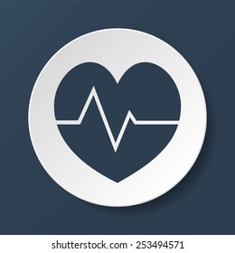 heart icon, Flat vector illustration. EPS 10