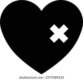 Heart icon in flat. vector signs for apps or web. Valentine's Day, medicine, Love, passion, Romantic concept design symbol health care heartbeat cardiogram isolated on transparent background