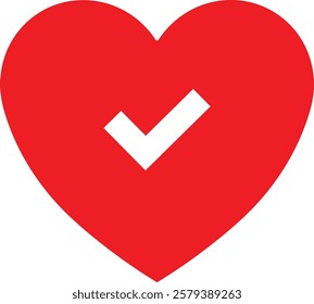 Heart icon in flat. vector signs for apps or web. Valentine's Day, medicine, Love, passion, Romantic concept design symbol health care heartbeat cardiogram isolated on transparent background