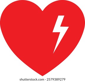 Heart icon in flat. vector signs for apps or web. Valentine's Day, medicine, Love, passion, Romantic concept design symbol health care heartbeat cardiogram isolated on transparent background
