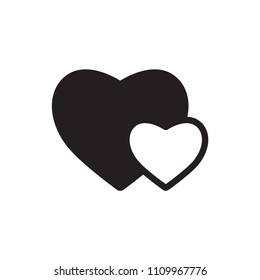 Heart icon flat vector template design trendy