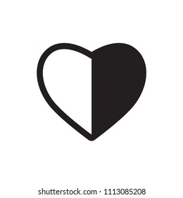 Heart icon flat vector template design trendy