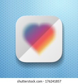 heart icon with flatted  paper texture.