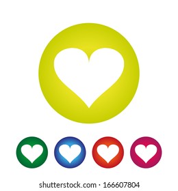 Heart Icon Four Color Variations. Vector. EPS 10