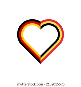 heart icon with germany and belgium flags. vector illustration isolated on white background	