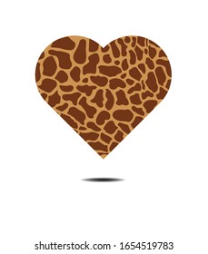 heart icon with giraffe leather
