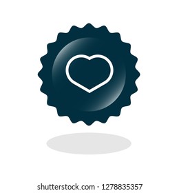 heart icon and glossy round button