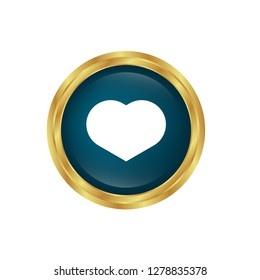 heart icon and glossy round button