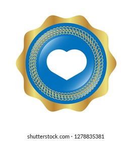 heart icon and glossy round button