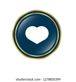 heart icon and glossy round button