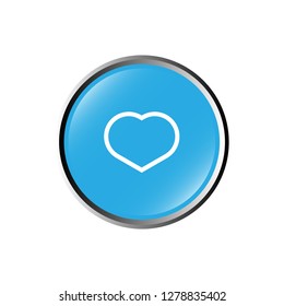 heart icon and glossy round button