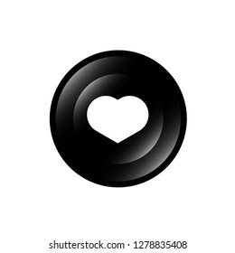 heart icon and glossy round button