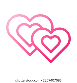 heart icon gradient red style valentine illustration vector element and symbol perfect. Icon sign from modern collection for web.