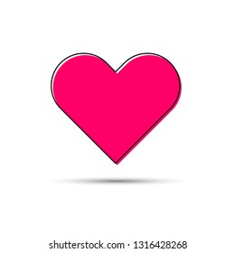 Heart icon, graphic design template, Valentine’s Day outline symbol, vector illustration