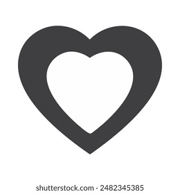 Heart icon. Grey and white love hearts symbol. Vector illustration.