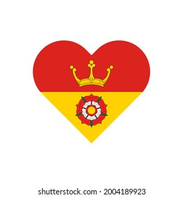 heart icon with hampshire flag isolated on white background
