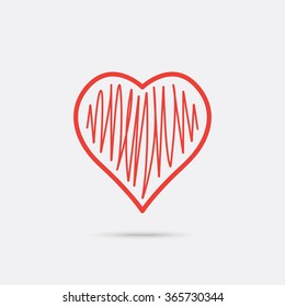 Heart Icon. Hand drawn.