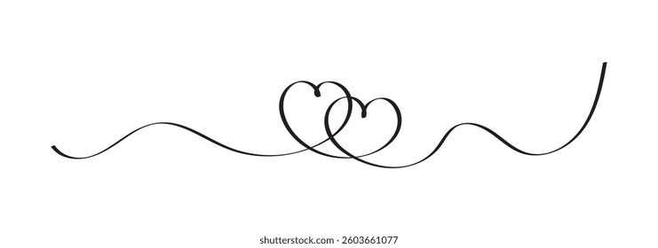Heart icon hand drawn. Heart continuous line drawing. one line art sketch heart. Symbol love.