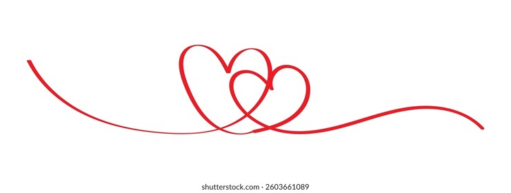 Heart icon hand drawn. Heart continuous line drawing. one line art sketch heart. Symbol love.