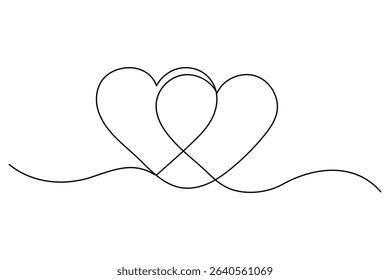 Heart icon hand drawn in continuous line art
