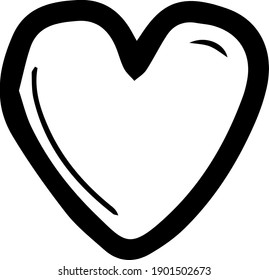 Heart icon hand drawn on white paper