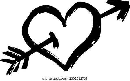 Heart icon in hand drawn style.