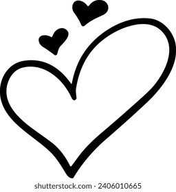 Heart Icon, Hand Drawn Heart, Valentine Days, Cupid, Heart Clipart, Open heart