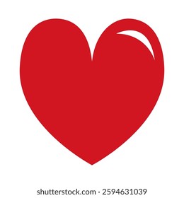 Heart icon. Happy Valentines Day. Valentine red Love sign symbol. Simple shape. Greeting card template. Cute graphic object. Shining effect. Flat design. White background. Isolated Vector illustration