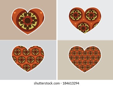 Heart Icon and Hearts symbol lines abstract idea design