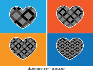Heart Icon and Hearts symbol lines abstract idea design