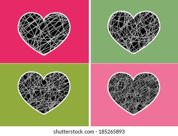 Heart Icon and Hearts symbol lines abstract idea design