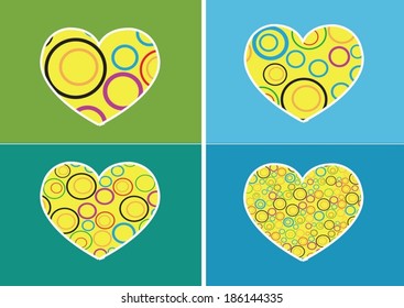 Heart Icon and Hearts symbol lines abstract idea design