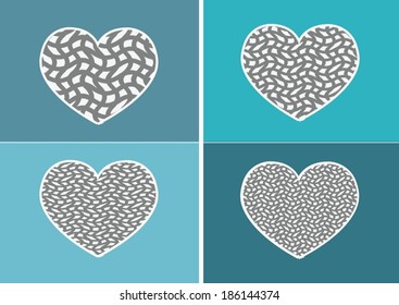Heart Icon and Hearts symbol lines abstract idea design