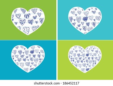 Heart Icon and Hearts symbol lines abstract idea design
